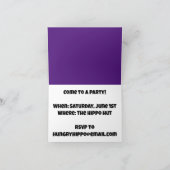 Hongerig Hippo Grappig Kinder Hippopotamus Cartoon Kaart (Binnen)