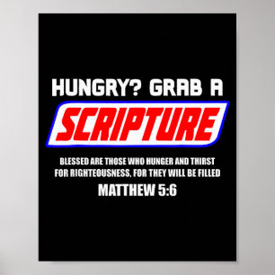 Hongerig pak een schriftuur grappige christelijke poster