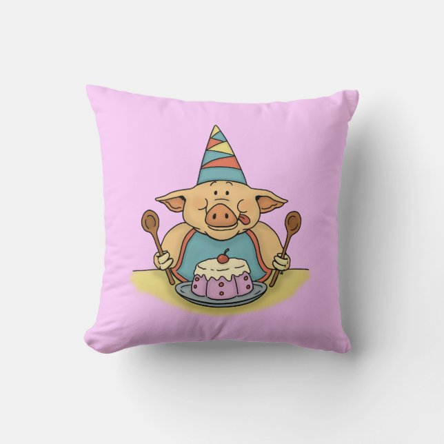 hongerig varken grappige kussen (Voorkant)