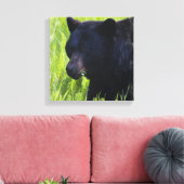 Hongerig zwart Beer canvas Print (Insitu (Woonkamer))