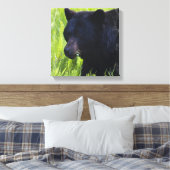 Hongerig zwart Beer canvas Print (Insitu (Slaapkamer))