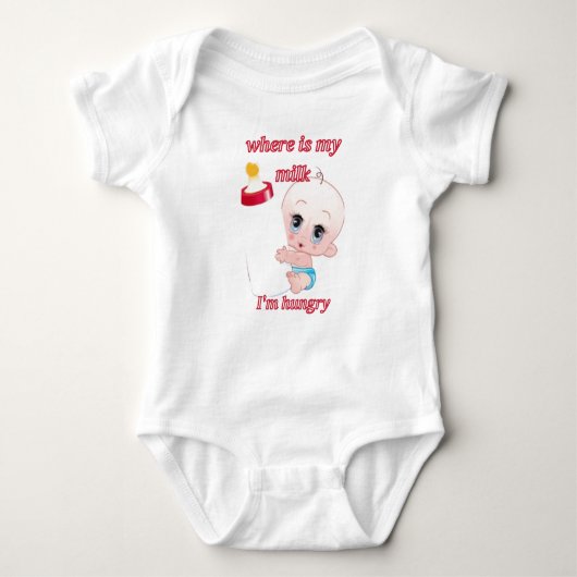 Hongerige Baby Bodysuit. Romper (Voorkant)