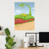 hongerige brontosaurusscène poster (Thuiskantoor)