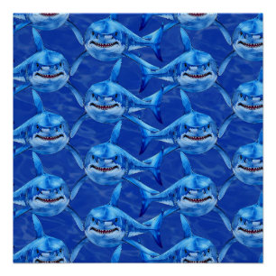 Hongerige Grote Witte Haai Perfect Poster