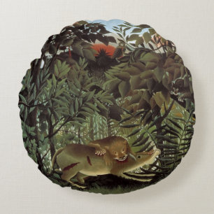 Hongerige Leeuw van Henri Rousseau, Oude Wilde Die Rond Kussen
