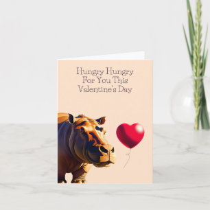 Hongerige Nijlpaard Valentijnsdagkaart - Grappig e Kaart