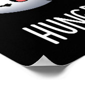 Hongerige ogen Grappige oogbal Pun Donker BG Poster (Hoek)