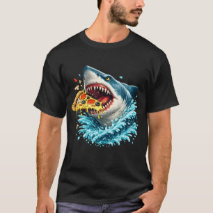 Hongerige Pizza Haai Grote Witte Haai Eet Pizza  T-shirt