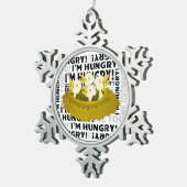 Hongerige vogels tin sneeuwvlok ornament (Rechts)