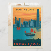 Hongkong | Datum opslaan Save The Date (Voorkant / Achterkant)