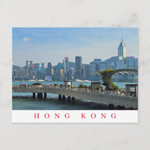 Hongkong promenade en skyline uitzicht ansichtkaar briefkaart