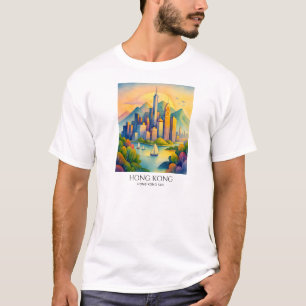 Hongkong Silhouet Aquarel   Reizen T-shirt