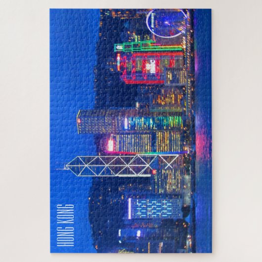 hongkong skyline lichten legpuzzel (Verticaal)