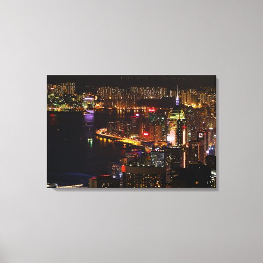 Hongkong Stadslandschap Canvasprint met Spanraam Canvas Afdruk (Voorkant)