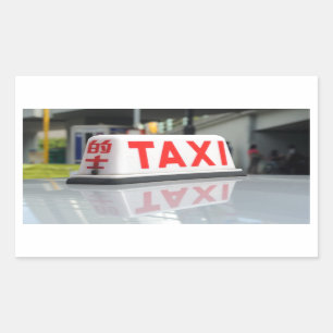 Hongkong Taxi Rechthoekige Sticker