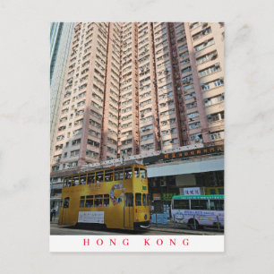 Hongkong tram uitzicht briefkaart