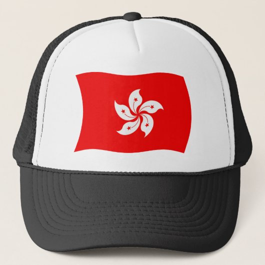 Hongkong Vlag Hoed Trucker Pet (Voorkant)