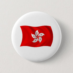 Hongkong Vlag Knop Ronde Button 5,7 Cm