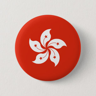 Hongkongse vlag ronde button 5,7 cm