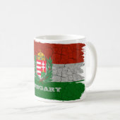Hongrie Drapeau Cracked Grung Mug (Devant droit)