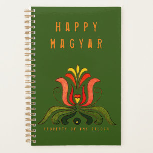Hongrois Art folklorique Orange Tulip Planner