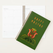 Hongrois Art folklorique Orange Tulip Planner (Devant avec enveloppe)