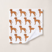 Hongrois Vizsla Cute Cartoon Pointer Chien Motif (Gant de toilette)