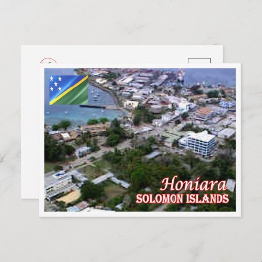 Honiara - Uitzicht vanuit de lucht - Salomonseilan Briefkaart (Voorkant / Achterkant)