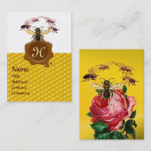 HONIEBE, BEEKEEPER BROEIENDE ZEEMONOGRAM VISITEKAARTJE (Voorkant / Achterkant)