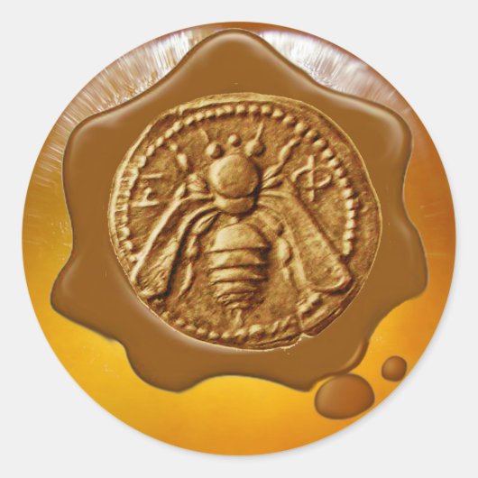 HONIJN BEEKEEPER BEEKEEPER BROWN WAX SEAL RONDE STICKER (Voorkant)