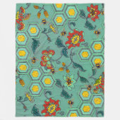 HONIJNBEES, RUNDEREN, SPRINGSTROMEN VOOR DE BEELKE FLEECE DEKEN (Voorkant)