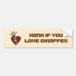 Honing als je van Giraffes houdt Bumpersticker