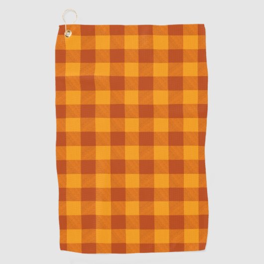 Honing Amber Buffalo Check Golfhanddoek (Voorkant)
