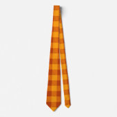 Honing Amber Buffalo Check Stropdas (Voorkant)