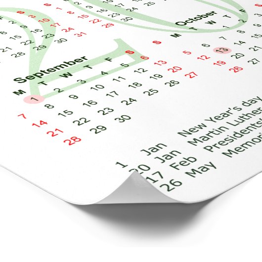 Honing, appels en granaatappels. Kunstkalender 202 Poster (Hoek)