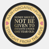 Honing Baby Waarschuwingsdeksel Label & Honey Besc (Voorkant)