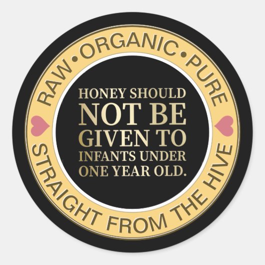 Honing Baby Waarschuwingsdeksel Label & Honey Besc (Voorkant)