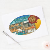 HONING BEE, BEEKEEPER RODE WAX SEAL OVALE STICKER (Envelop)