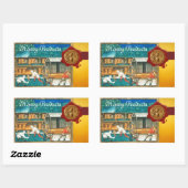 HONING BEE, BEEKEEPER RODE WAX SEAL RECHTHOEKIGE STICKER (Vel)