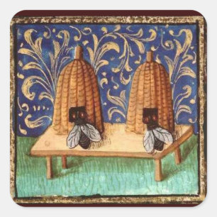 HONING BEE, BEEKEEPER VIERKANTE STICKER