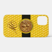 HONING BEE, BEEKEPER MONOGRAM Case-Mate iPhone CASE (Achterkant (horizontaal))
