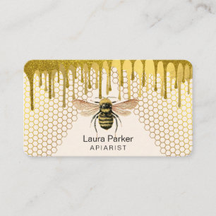 Honing Bee Keeper Honingraat Apiarist Gold imker Visitekaartje