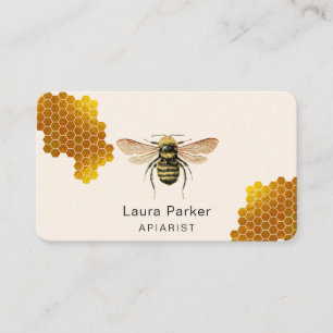 Honing Bee Keeper Honingraat Apiarist Gold imker Visitekaartje