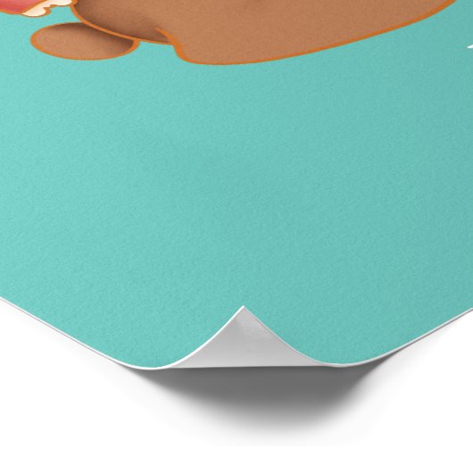 Honing Beer & vrienden, DIY-naam Wit, licht Blauwg Poster (Hoek)