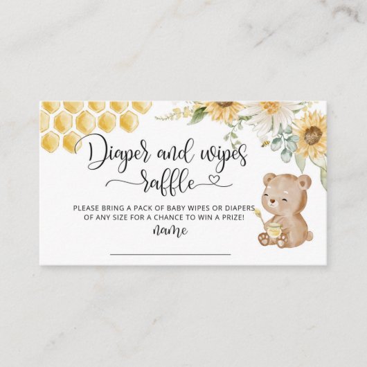 Honing beer, zonnebloem bijenluier en doekjes lote informatiekaartje (Voorkant)