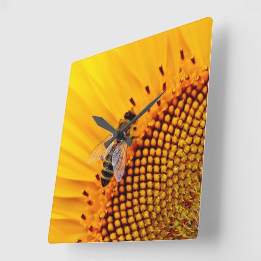 HONING BEES (SUNFLOWER) VIERKANTE KLOK (Hoek)