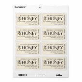 Honing bewerkbaar label  Queen Bee Gold Border (Full Sheet)