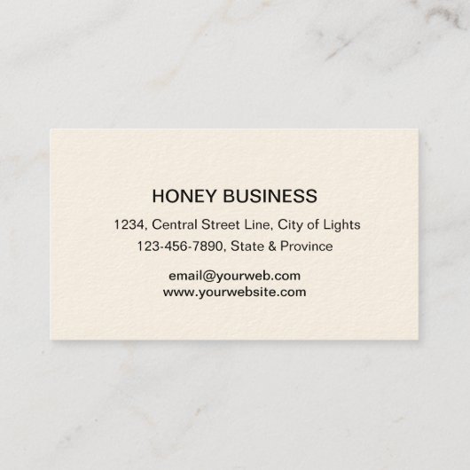 Honing bij bijen - verkoper Apiarist Gold Yellow H Visitekaartje (Achterkant)