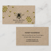Honing bij bijen - verkoper Apiarist Gold Yellow   Visitekaartje (Voorkant / Achterkant)
