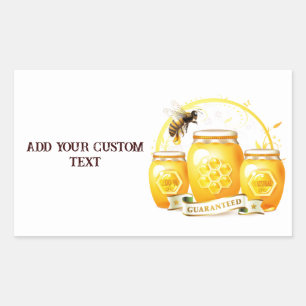 Honing Bij Honing Verkoper Imker Apiarist Rechthoekige Sticker